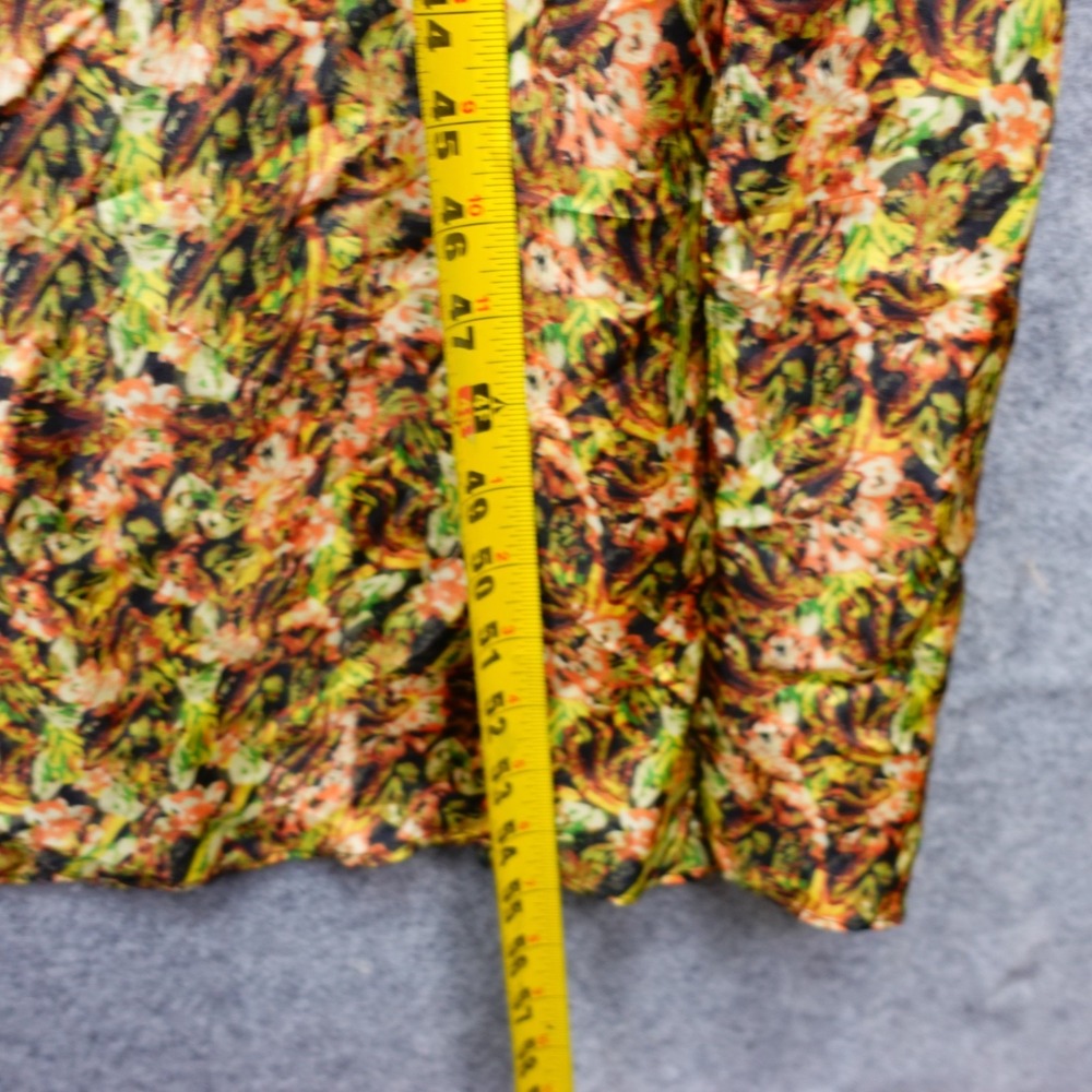 Kimono Robe Womens S M Green Yellow Floral Boho Side Slit Duster Kaftan NAYAM 1 - Picture 5 of 13